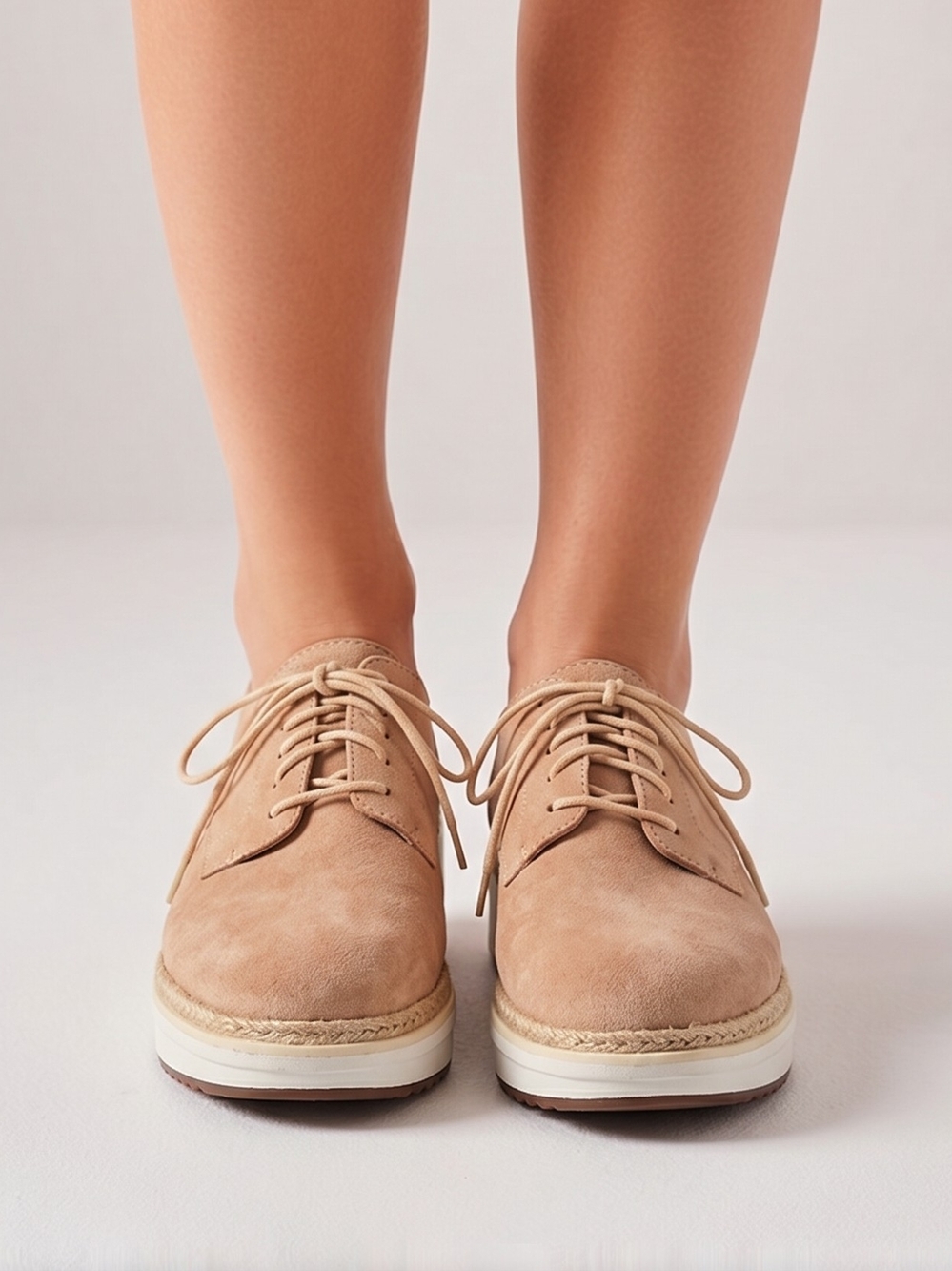 Clarks Tan Lace-Up Platform Oxfords